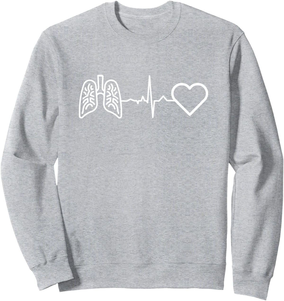 Respiratory Therapy Heartbeat - Respiratory Therapist Gift Sweatshirt - Adult Unisex Heather Grey