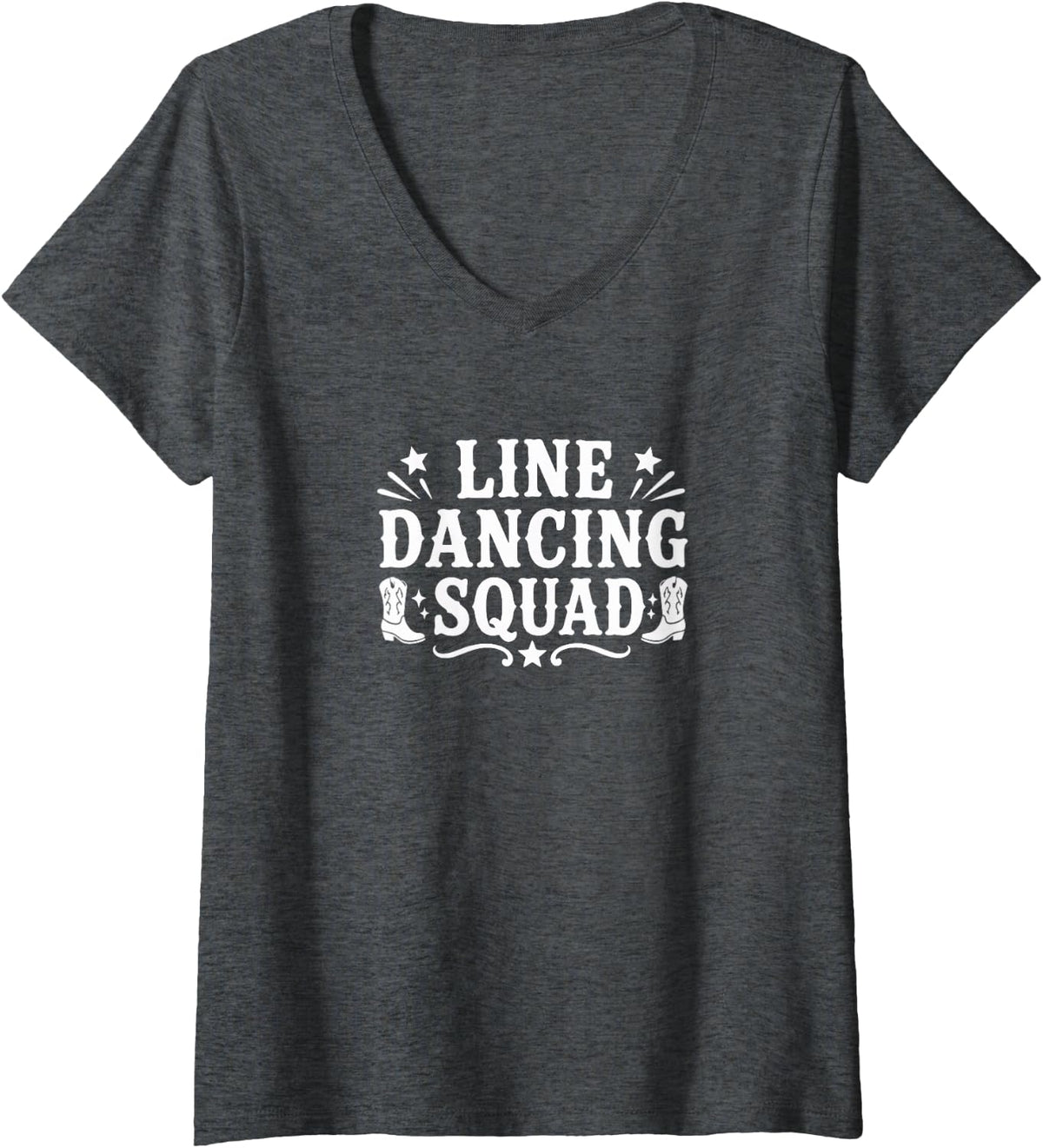 Women's Line Dancing Squad - V-Neck T-Shirt - Dark Heather Grey