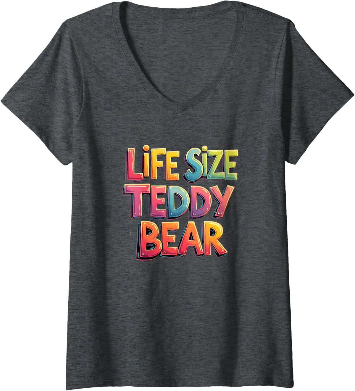 Women's I Love Bears! Fun, Funny, Bold, Teddy Bear, Sexy, Gay, Daddy V-Neck T-Shirt - Dark Heather Grey