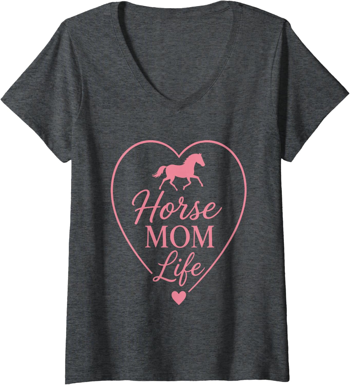 Women's Riding Horse Lover Stable Barn Life Horse Mom Life V-Neck T-Shirt - Dark Heather Grey