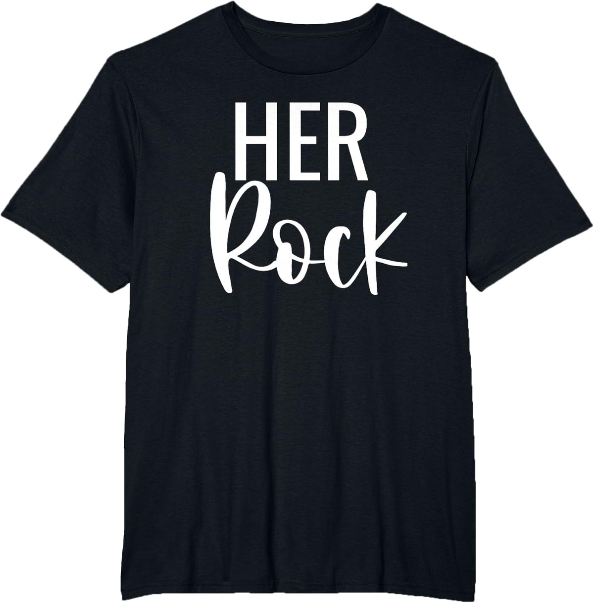 Her Rock His Peace Matching Couples Gift T-Shirt - Black