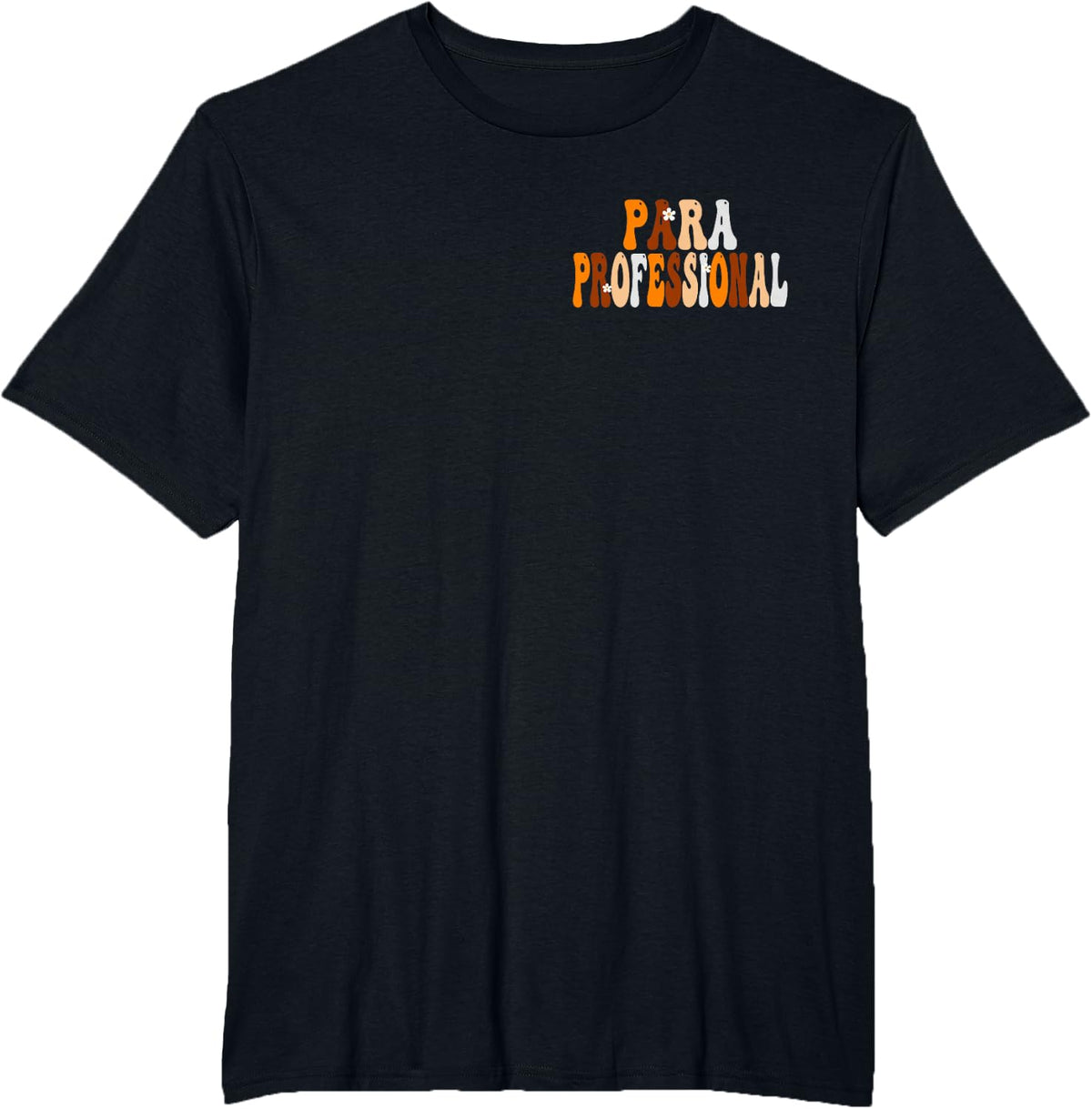 Paraprofessional Groovy Fall Autumn Lovers Appreciation Day T-Shirt - Black