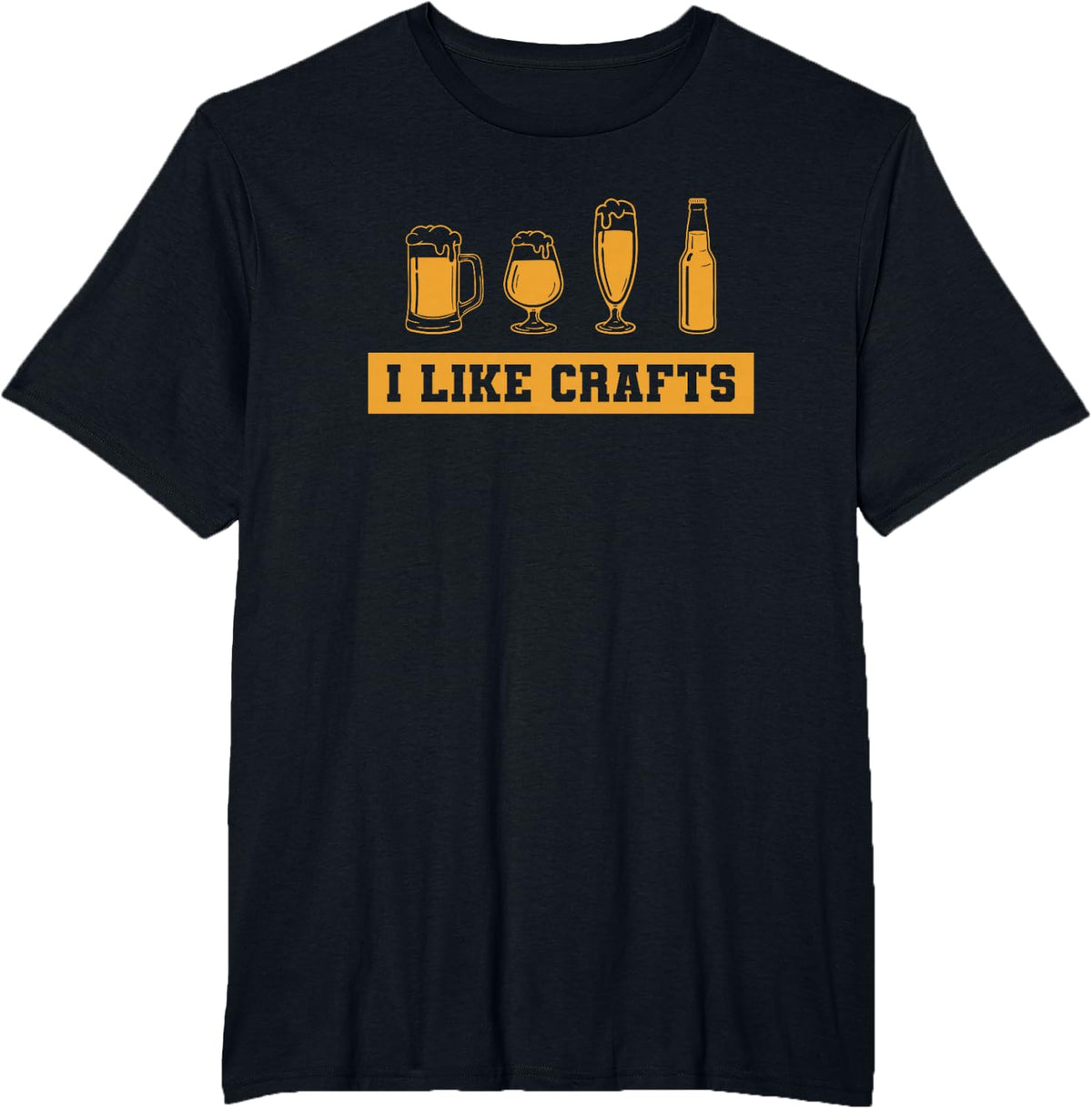 I Like Crafts Beer Funny Alcohol Drinking Alcoholic Brewing T-Shirt - Black