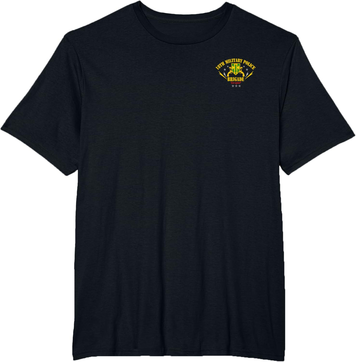 USA 18th Military Police Brigade Logo Veterans Day Patriotic T-Shirt - Black
