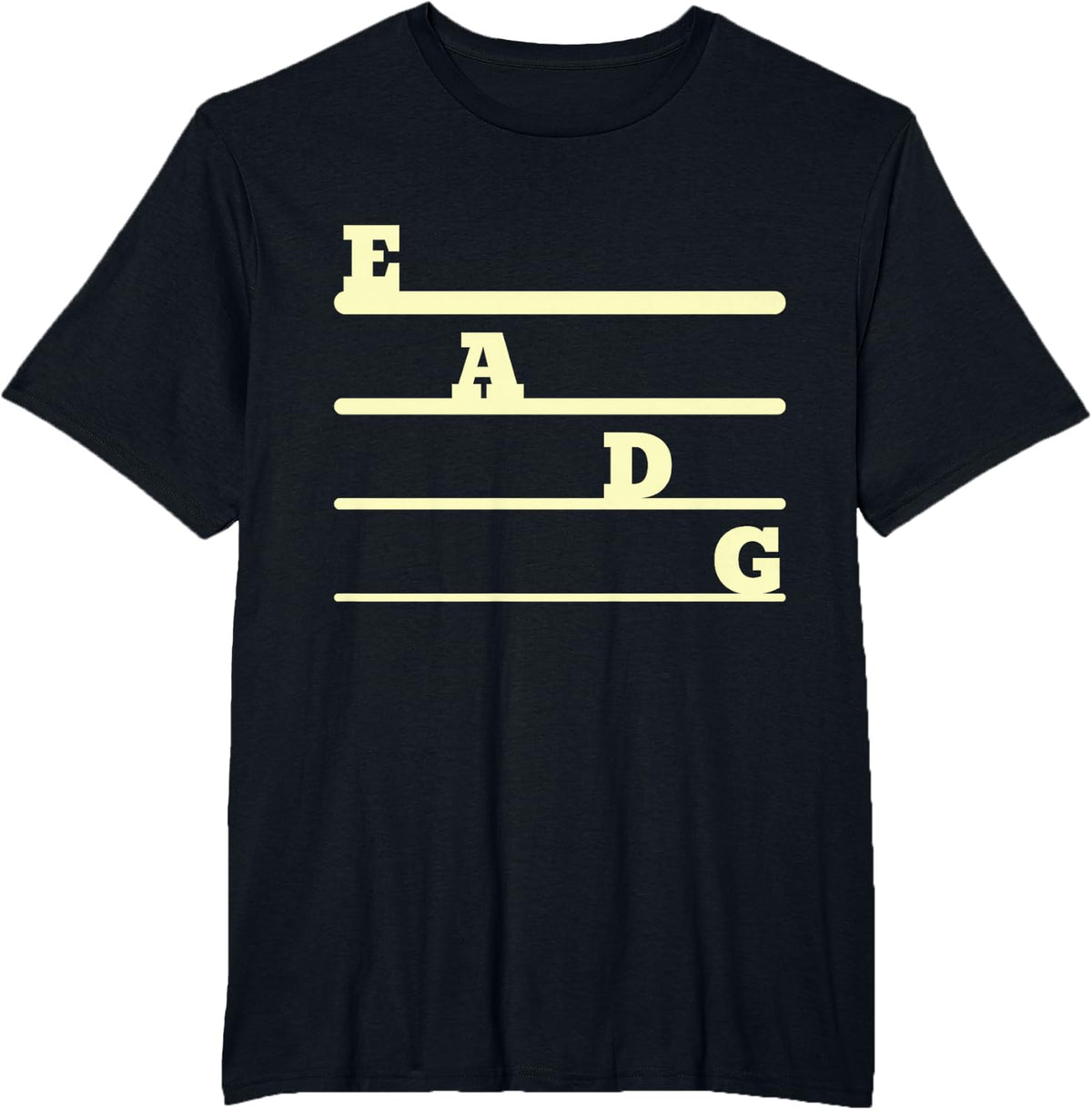 Bass Strings E-A-D-G Bassist T-Shirt - Black