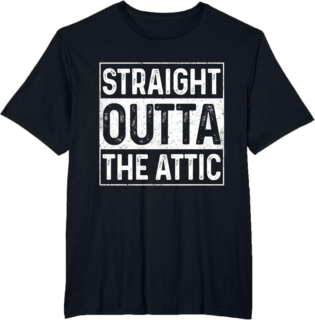 Retro Straight Outta The Attic Retro Funny HVAC Technician T-Shirt - Black