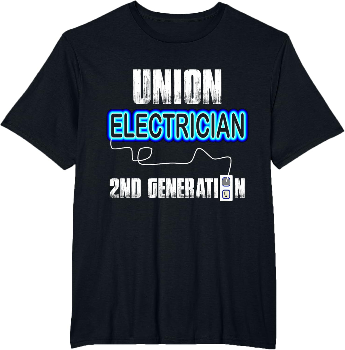 Union Electrician Tee Electrical Workers 2nd Gen Gift T-Shirt - Black