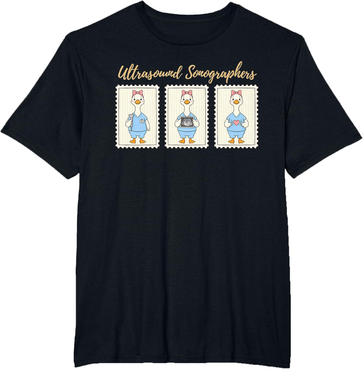 Ultrasound Sonographer Diagnostic Medical Sonography Tech T-Shirt - Black