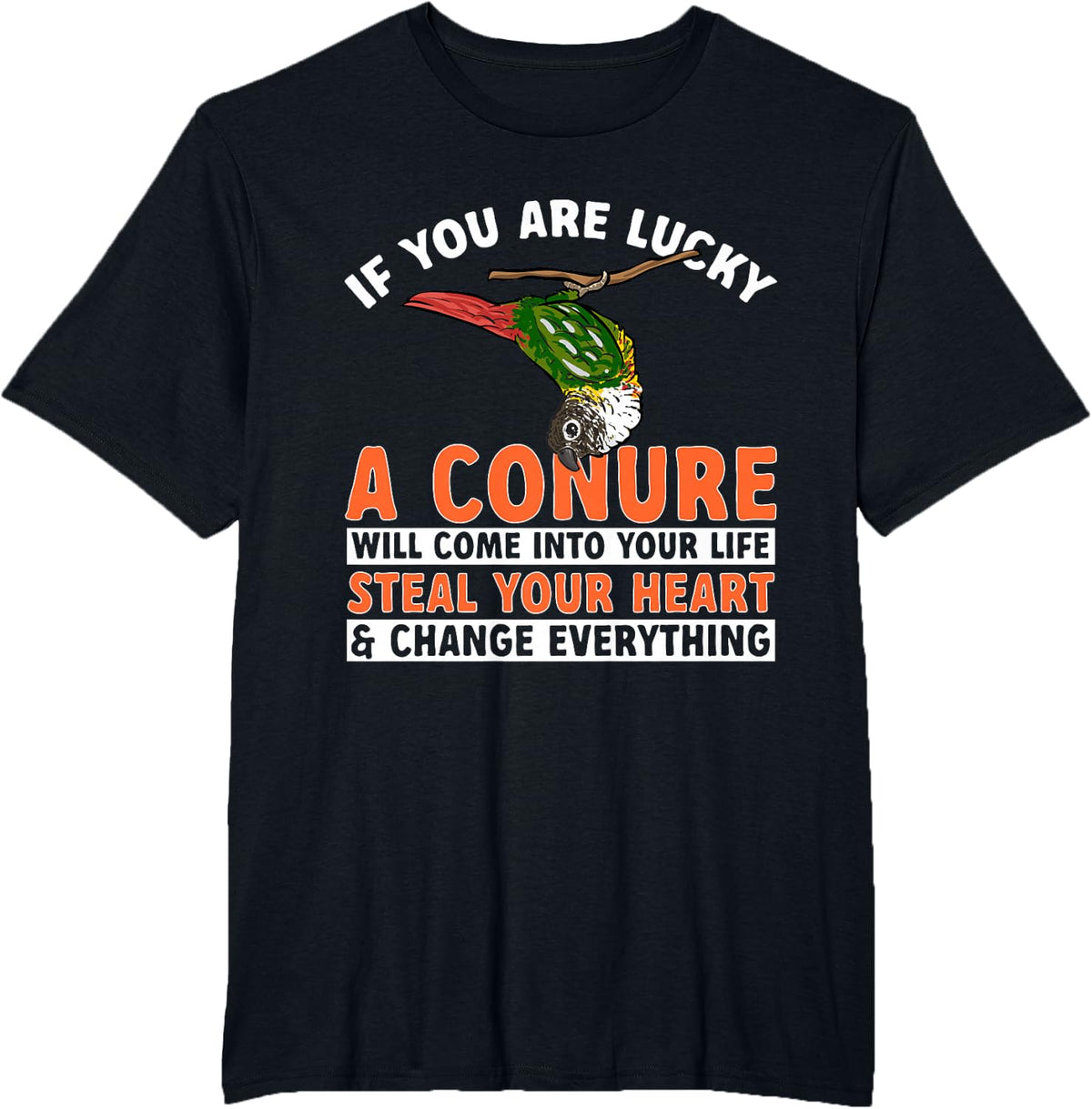 Green Cheek Conure Parrot Bird Conure T-Shirt - Black