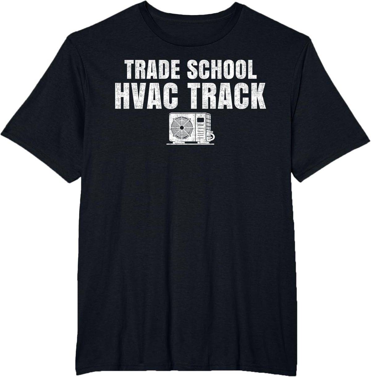 Trade School HVAC Track Student Career Start Path T-Shirt - Black