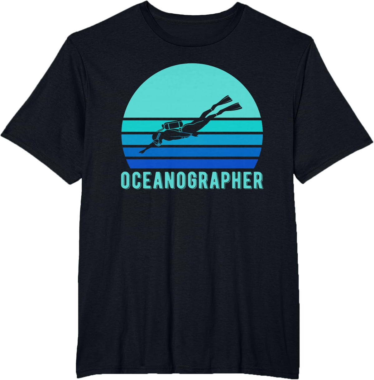 Retro Oceanographer Vintage Oceanography T-Shirt - Black