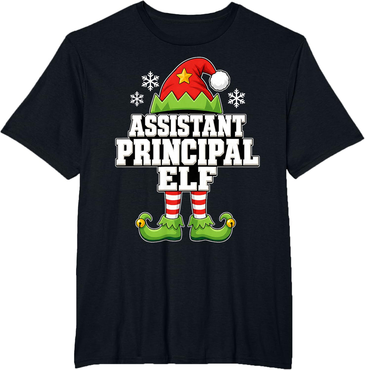 Assistant Principal Christmas Shirt Elf Vice Principal T-Shirt - Black