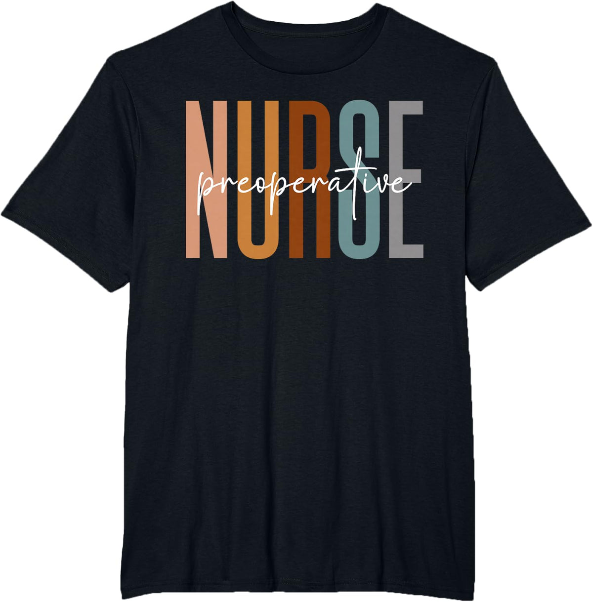 Preoperative Nurse Team Squad Crew Matching Nursing T-Shirt Tee For Men Women - Black