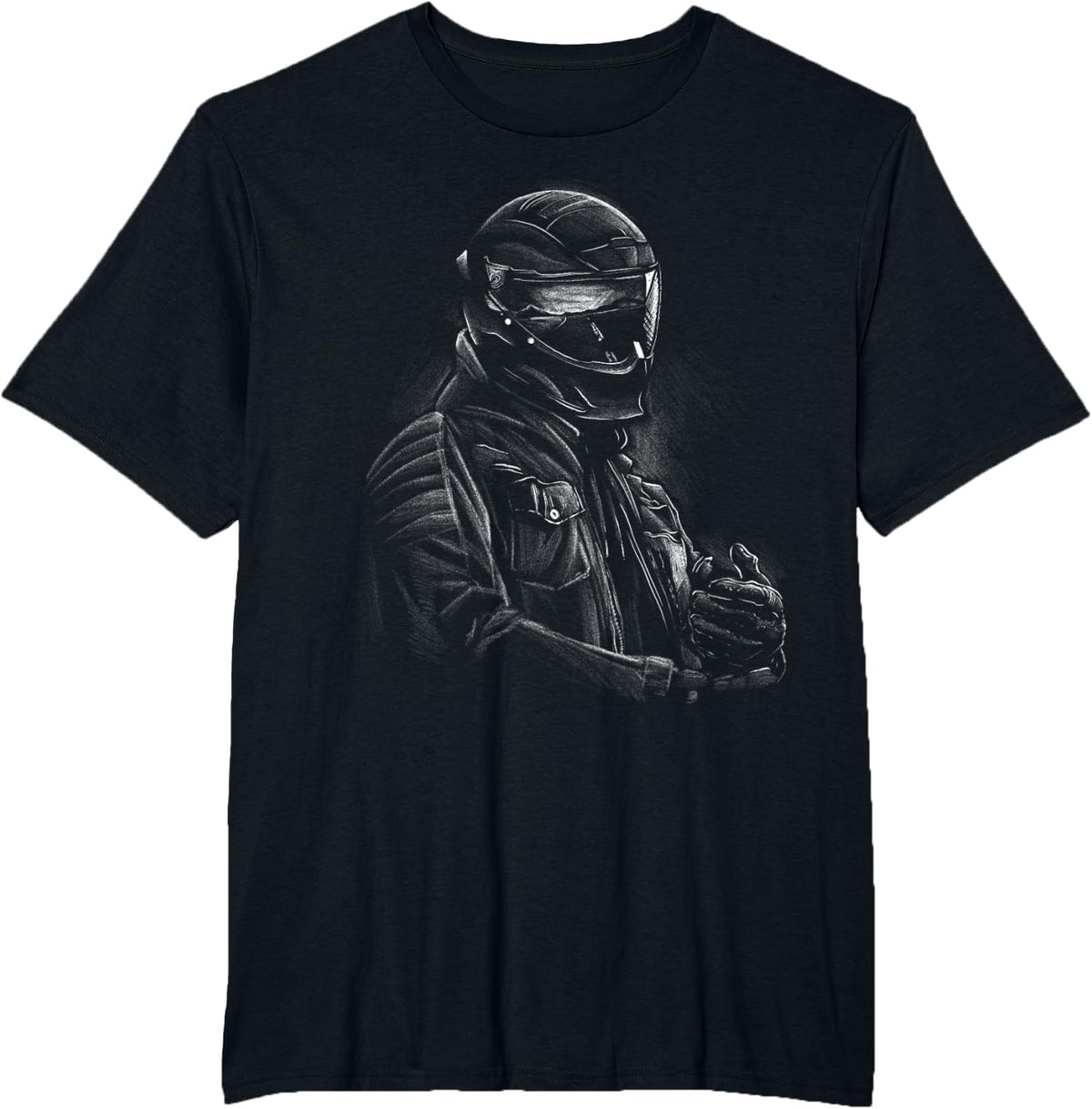 Biker Silhouette Without Text. T-Shirt - Black