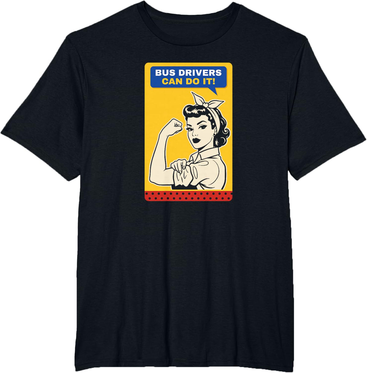 Bus Driver Retro Strong Woman Gift for School Drivers T-Shirt - Black