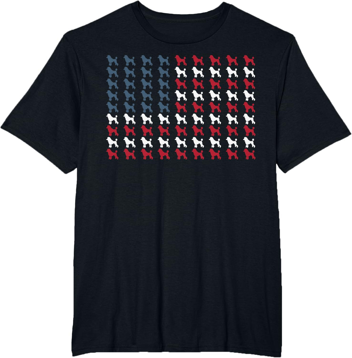 Poodle USA Flag 4th of July T-Shirt - Black