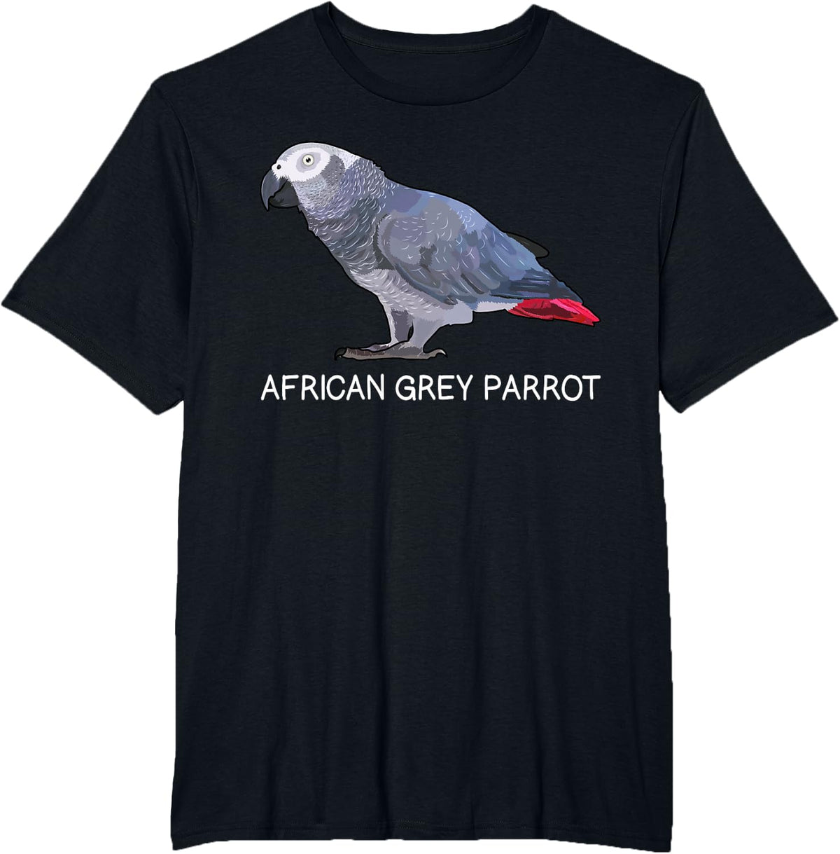 African Grey Parrot Bird Lover T-Shirt - Black