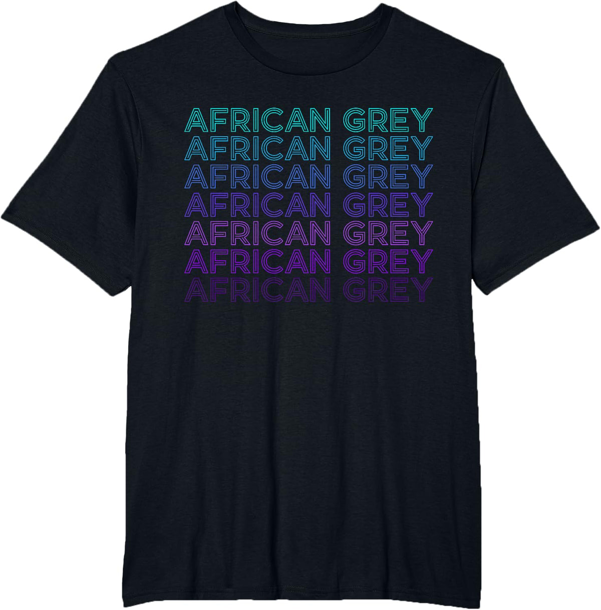African Grey Parrot Retro T-Shirt - Black
