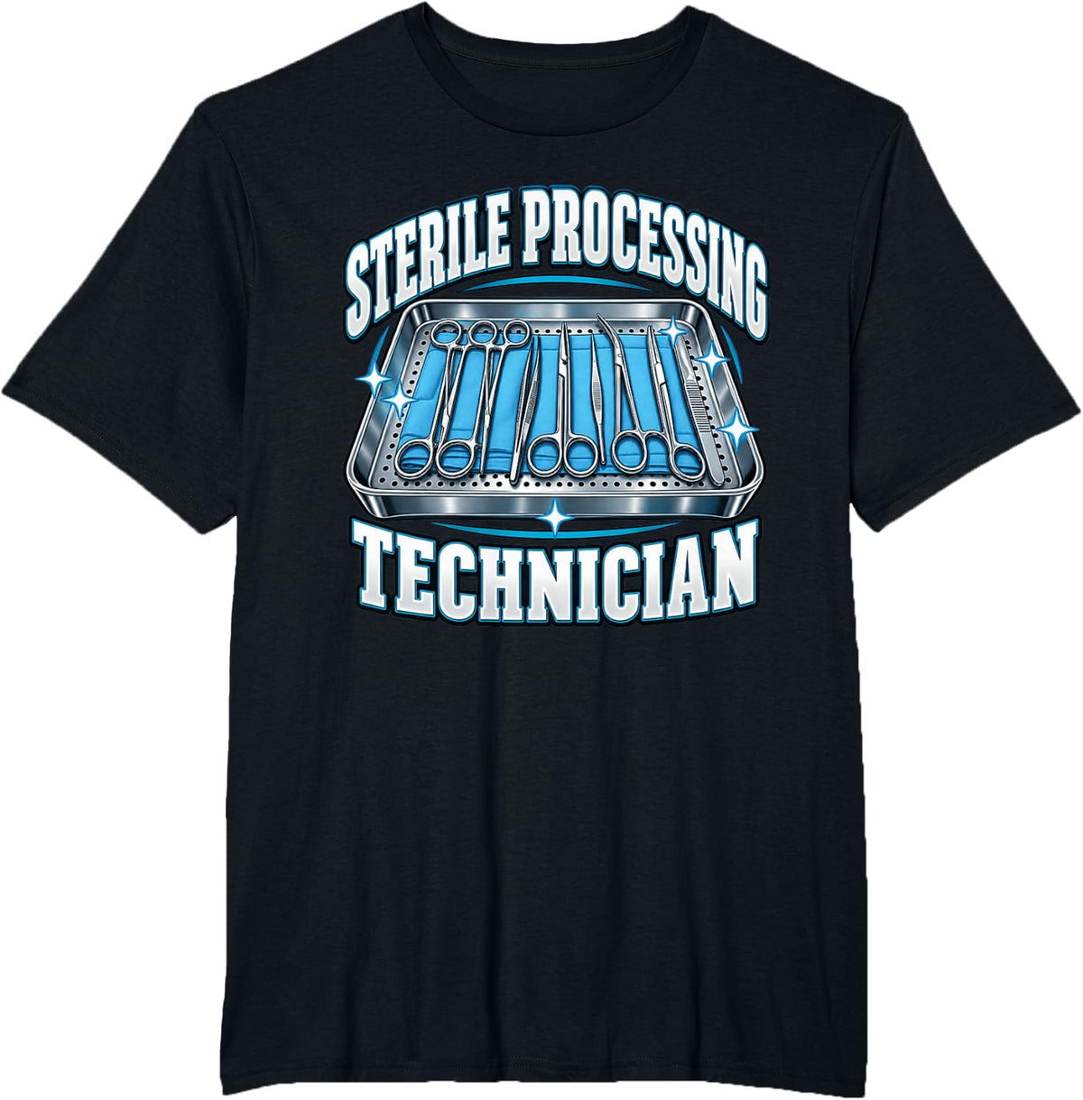 Sterile Processing Technician Surgical Instruments T-Shirt - Black