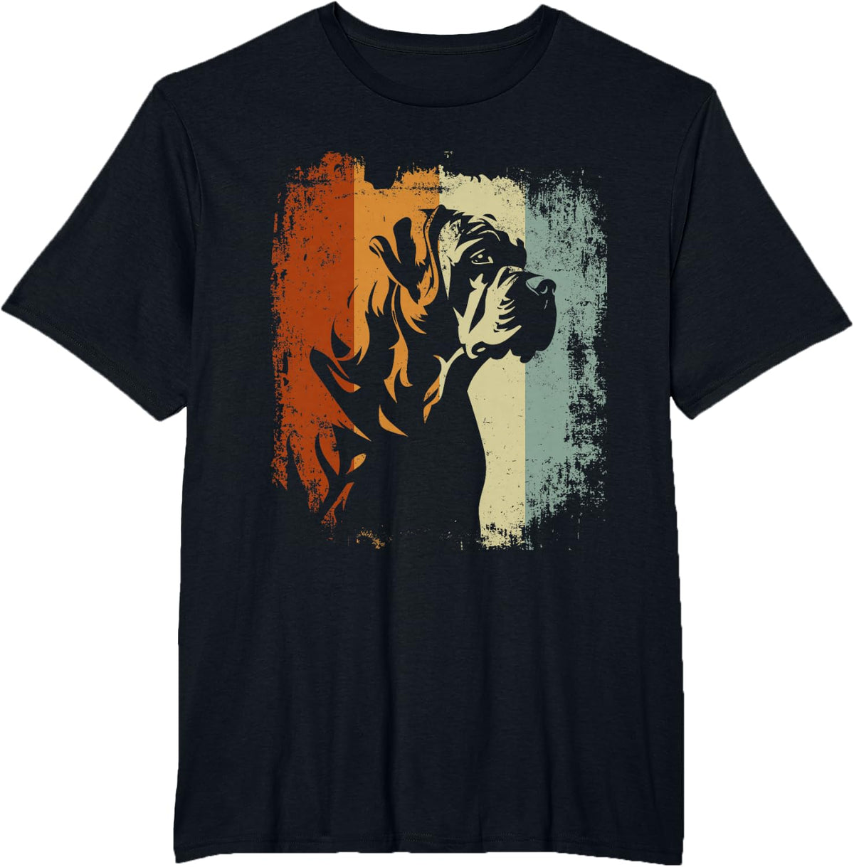 Retro Design Mastiff Dog T-Shirt - Black
