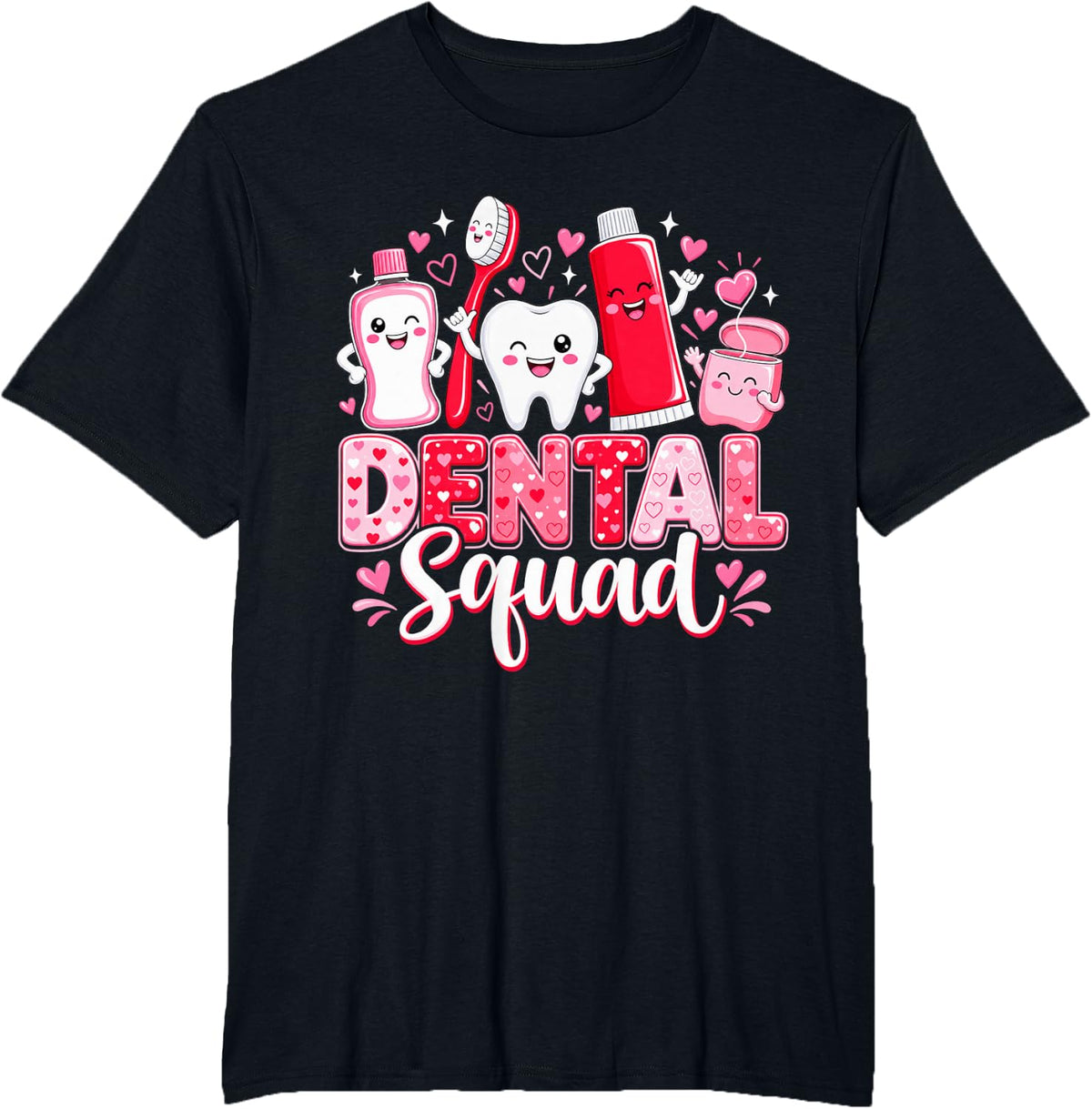 Dental Squad Cute Tooth Dentist Hygienist Idea T-Shirt - Black