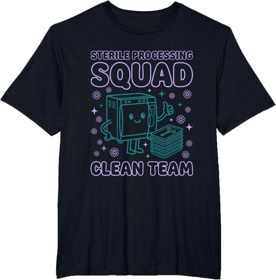 Sterile Processing Tech Squad Decontamination T-Shirt - Black