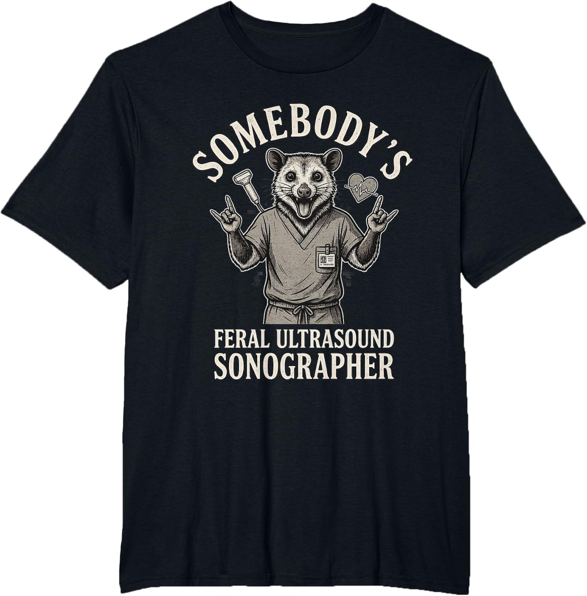 Ultrasound Sonographer Tech Diagnostic Medical T-Shirt - Black