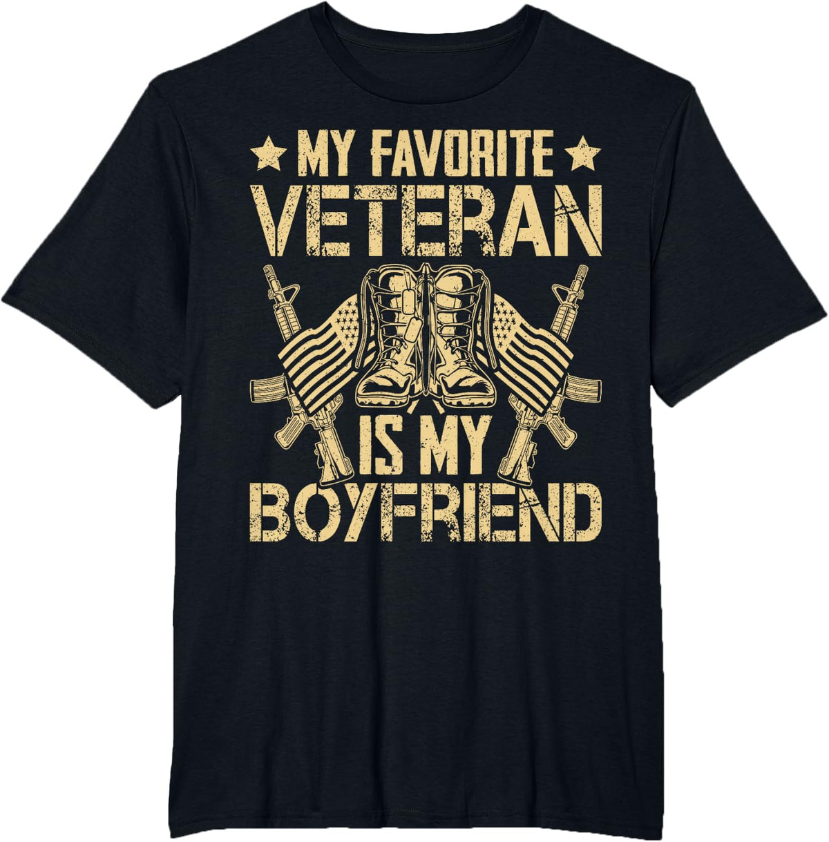 My favourite veteran is my friend American Soldier USA T-Shirt - Black