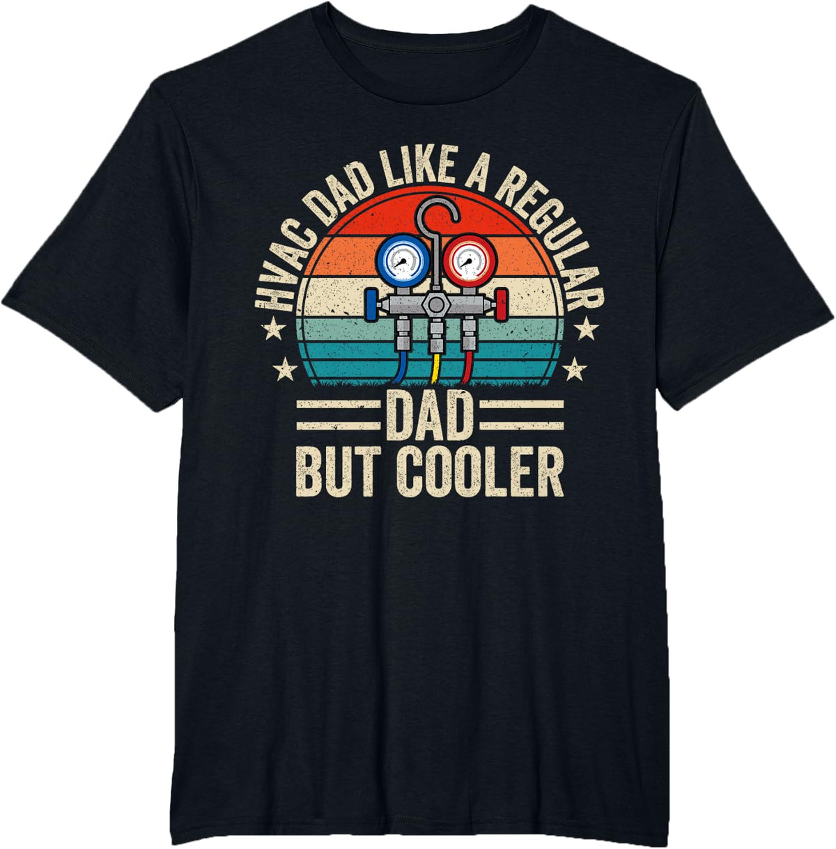 HVAC Dad But Cooler & Funny Men's HVAC Technician Papa T-Shirt - Black