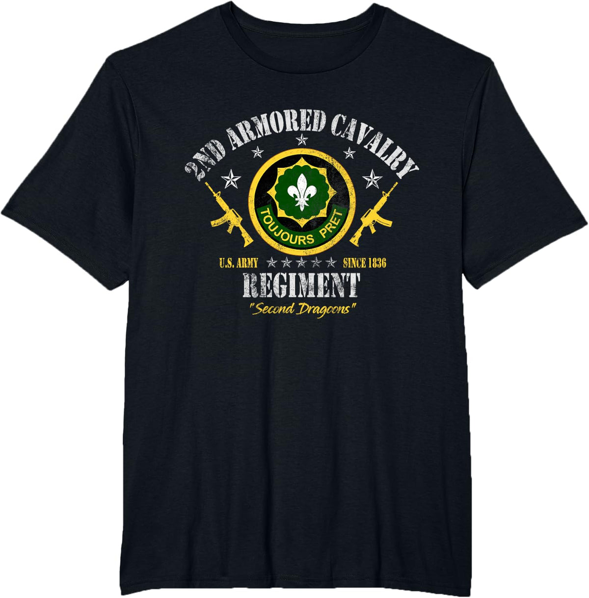 2nd Armored Cavalry Regiment Veteran Patriotic Veterans Day T-Shirt - Black