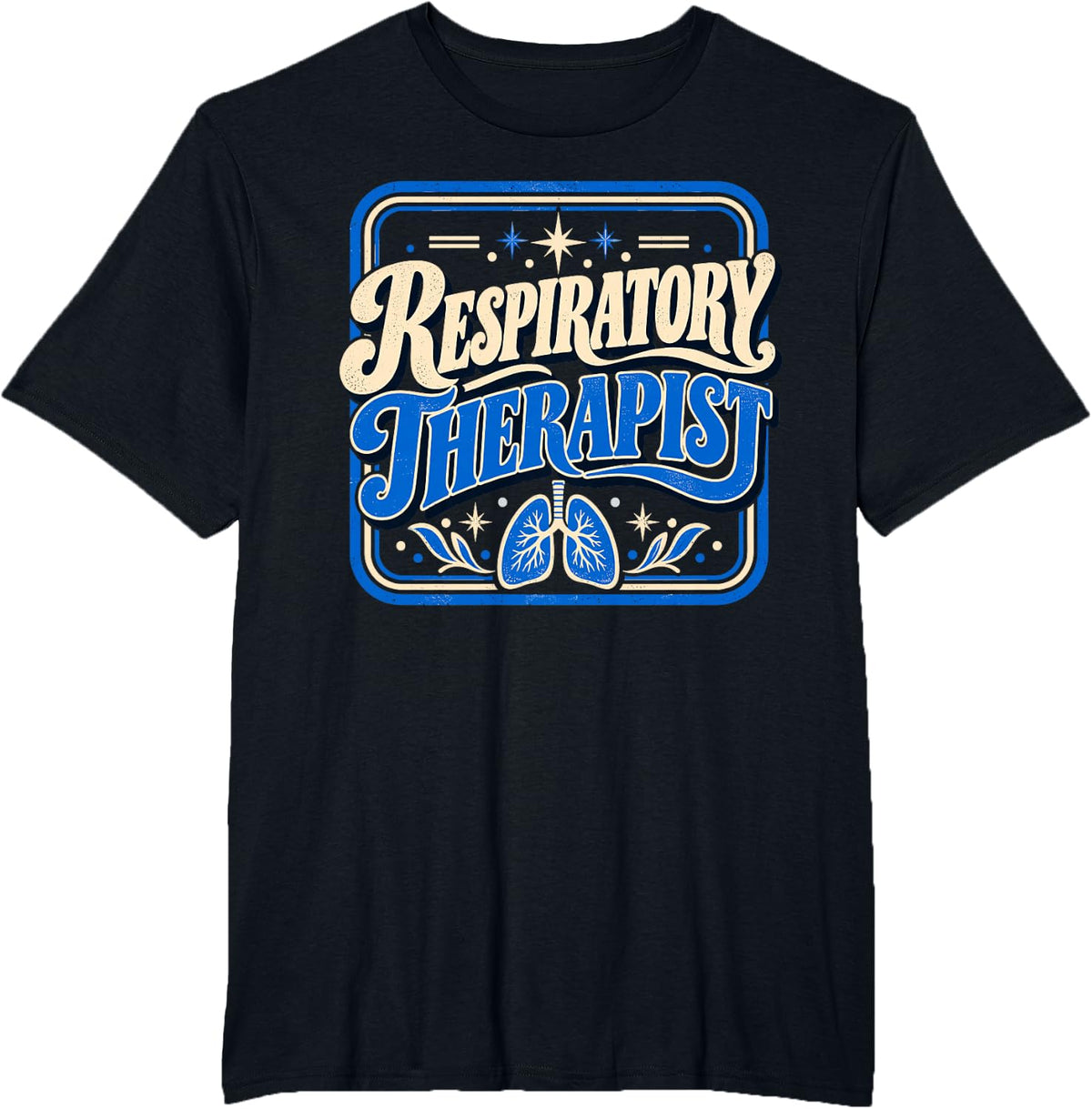 Respiratory Therapist Lung Badge Inhalation Technologist RRT T-Shirt - Black