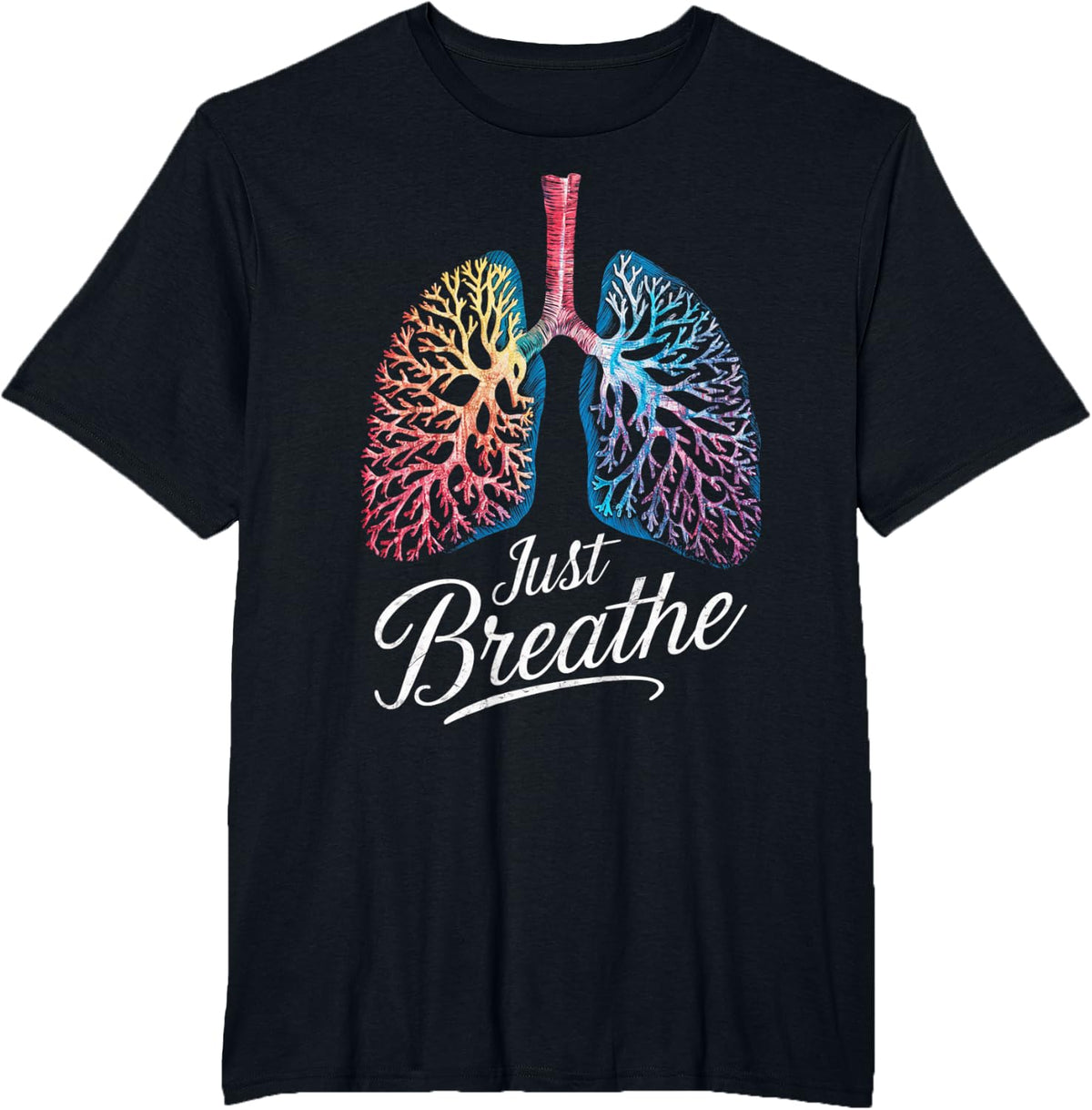 Positive Thinking Lungs Science Medical Doctor T-Shirt - Black