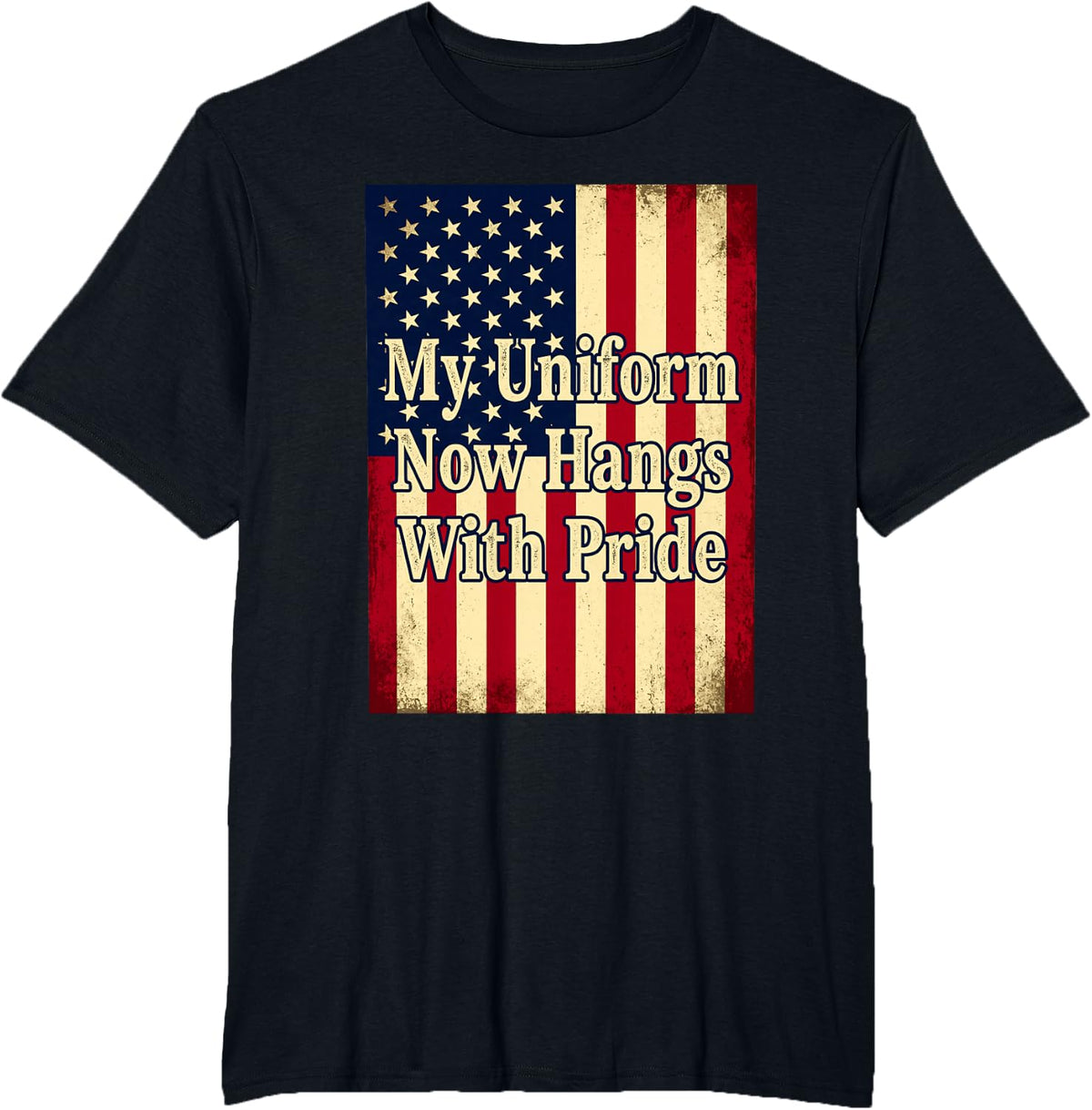 My Uniform Now Hangs with Pride T-Shirt - Black