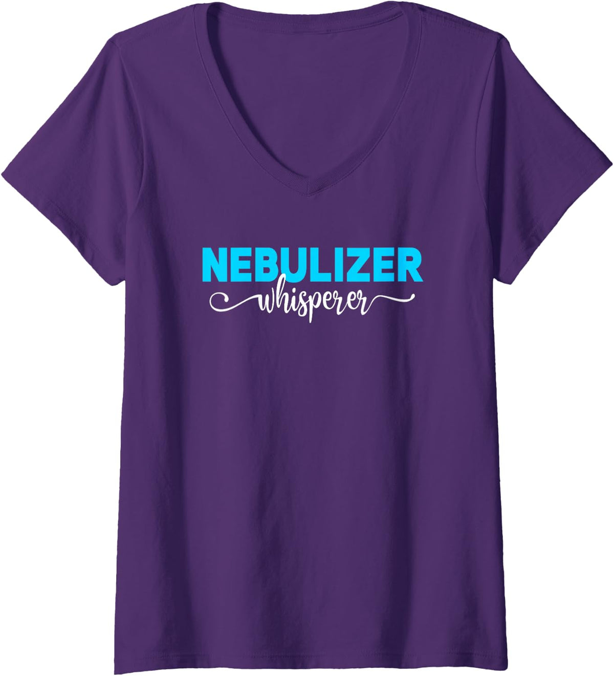 Women's Nebulizer Whisperer Respiratory Therapist Therapy V-Neck T-Shirt - Purple