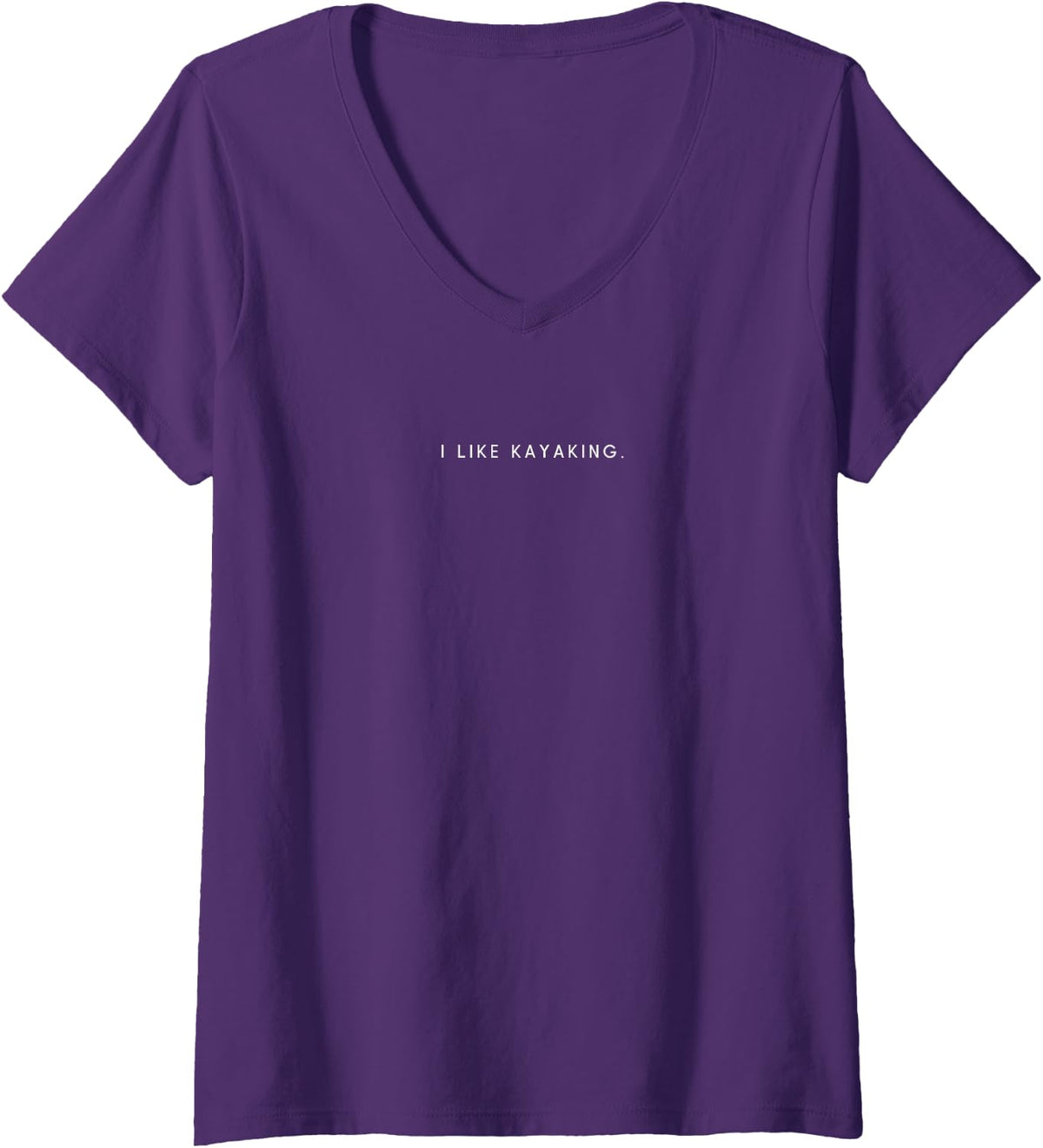Women's I Like Kayaking Minimalist Funny Statement V-Neck T-Shirt - Purple
