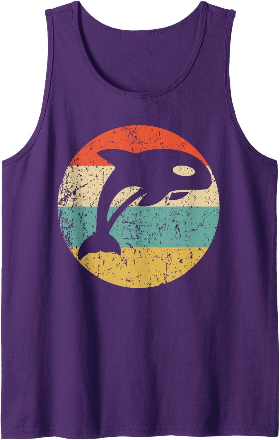 Mens Killer Whale Retro Orca Whale Icon Tank Top - Purple