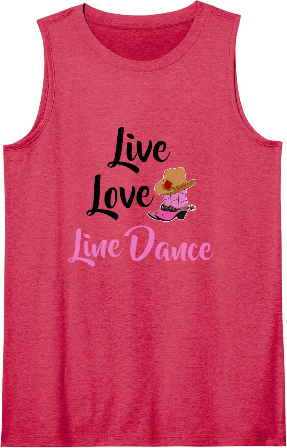 Love Live Line Dance Sleeveless Tank Top - Red