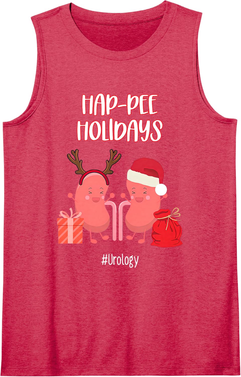 Hap-Pee Urology Nurse Nephrology Urologist Nursing Christmas Sleeveless Tank Top - Red