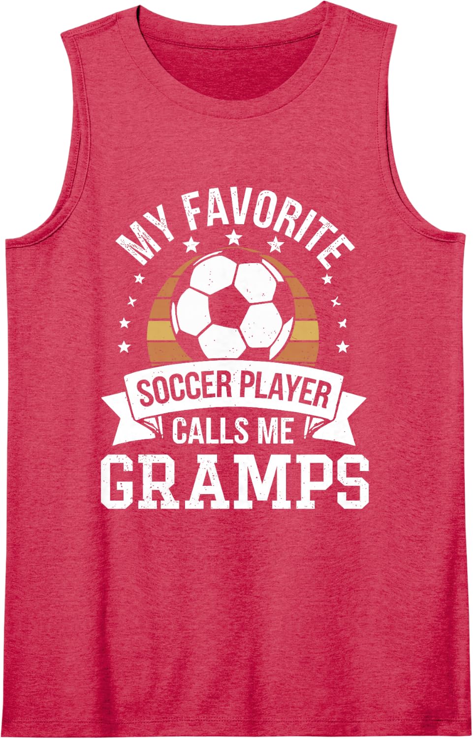 My Favorite Soccer Player Call Me Gramps Vintage Sleeveless Tank Top - Red
