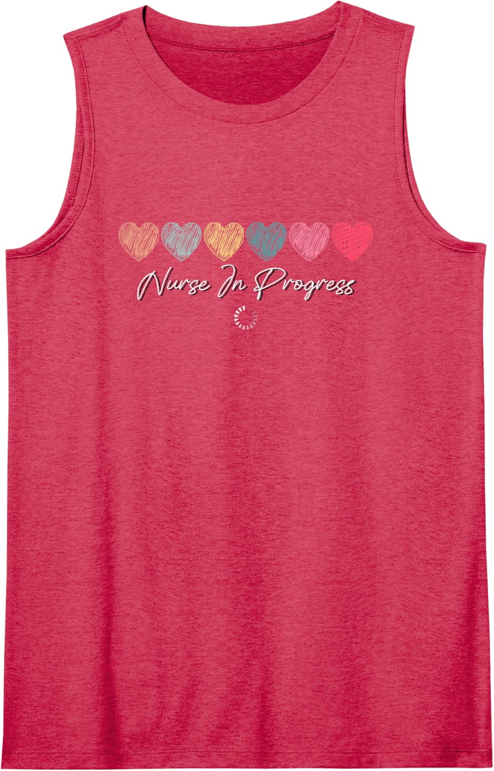 Funny School Nurse Nursing School Student Nurse in Progress Sleeveless Tank Top - Red