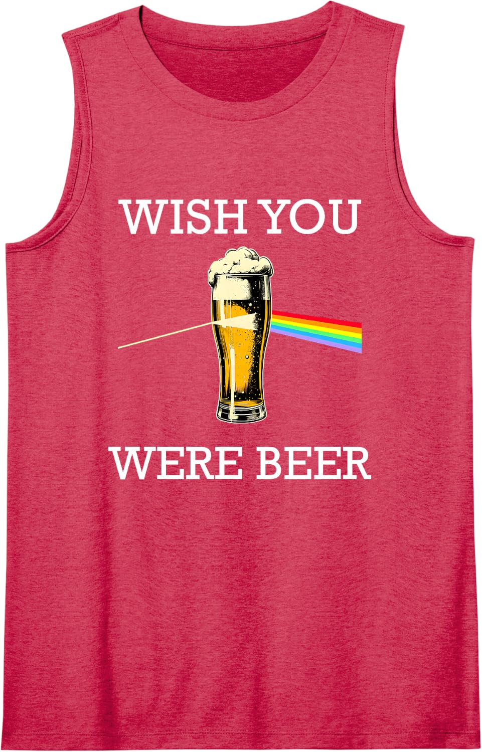 Wish You were Beer Sleeveless Tank Top - Red