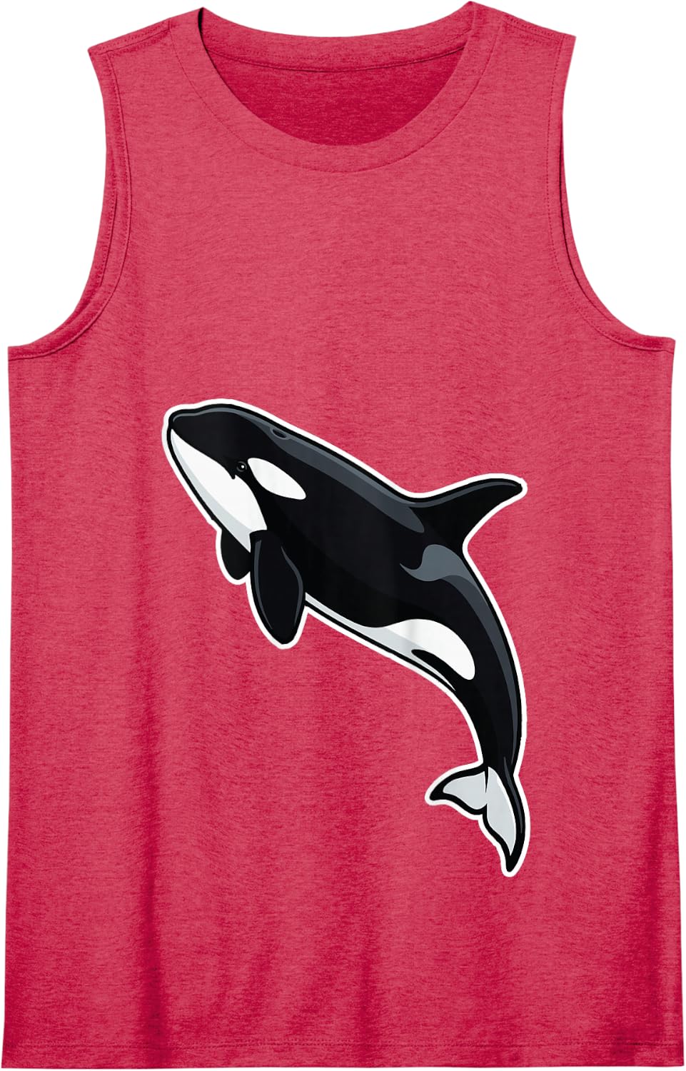 Orca Whale Ocean Wildlife Marine Animal Design Tank Top - Red