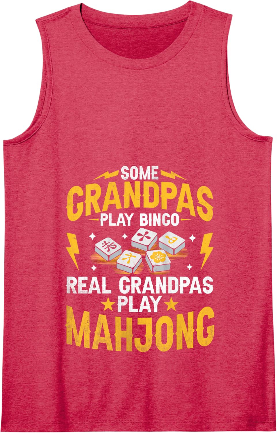 Some Grandpas Play Bingo Real Grandpas Play Mahjong Tank Top - Red