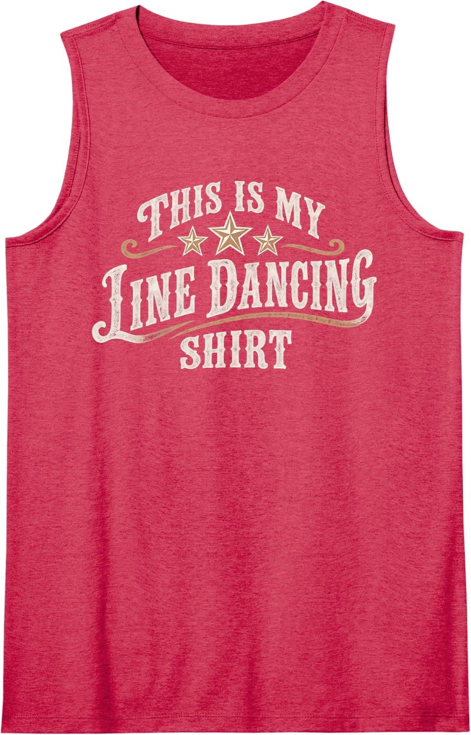 This is My Line Dancing Country Western Star Design Sleeveless Tank Top - Red