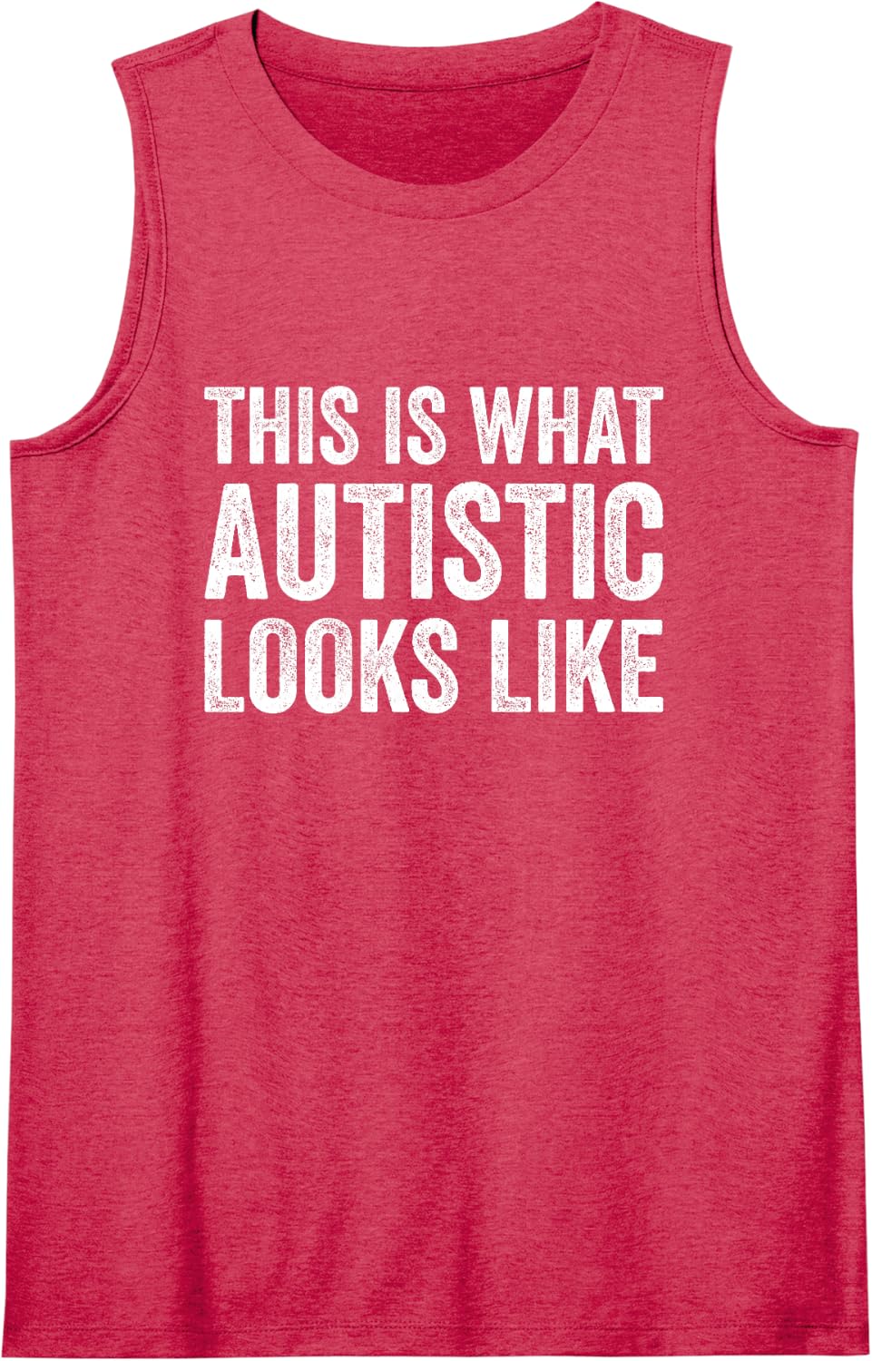This is What Autistic Looks Like Autism Acceptance Pride Sleeveless Tank Top - Red