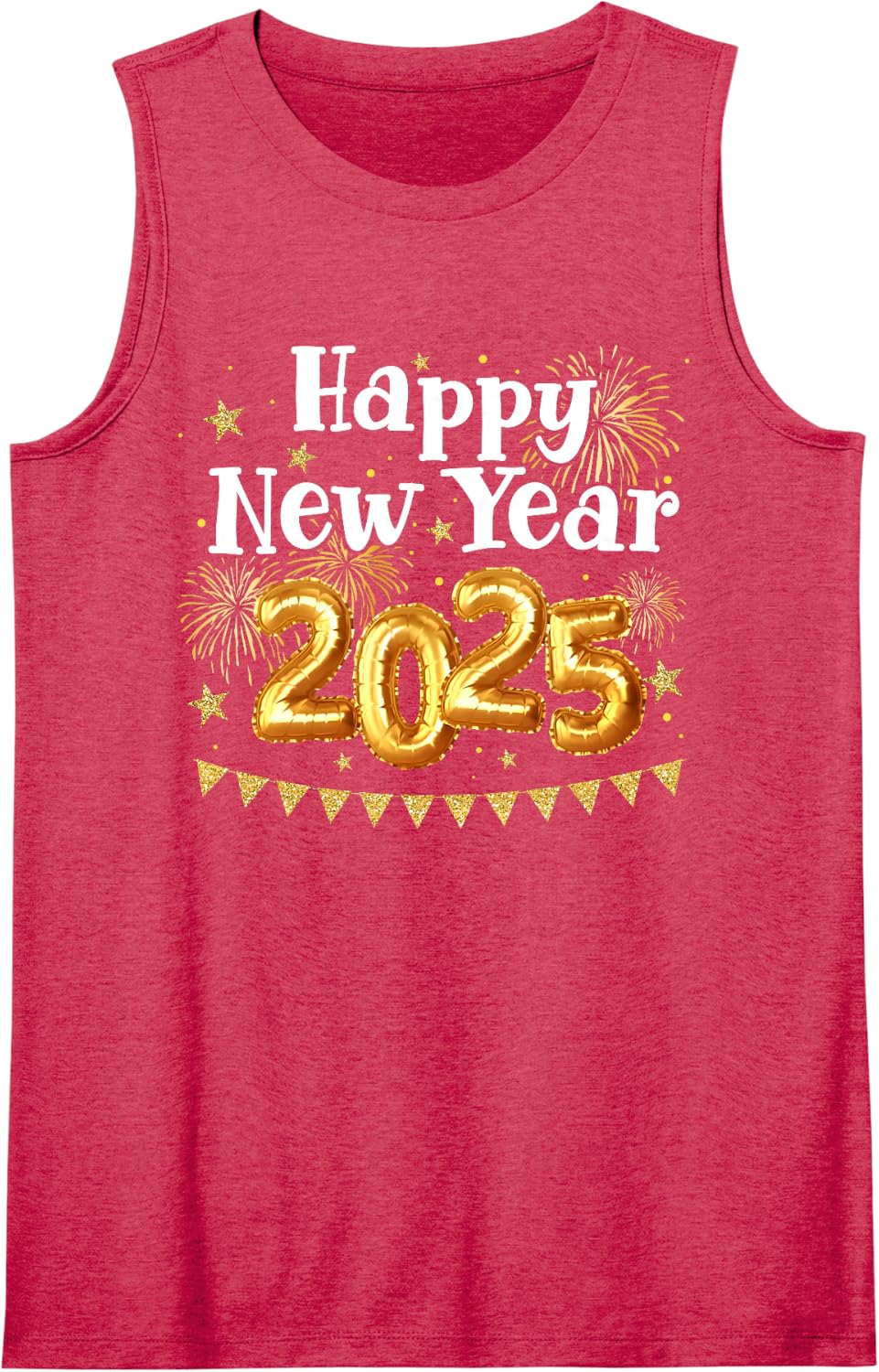 Fireworks Sleeveless Tank Top - Red