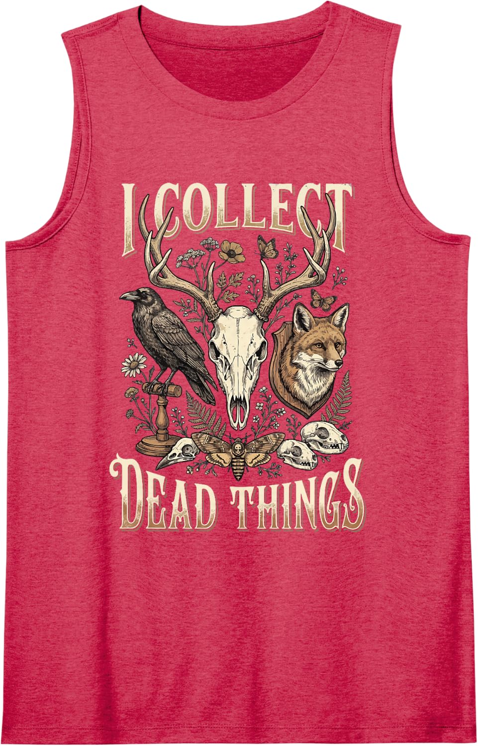 I Collect Dead Things Sleeveless Tank Top - Red
