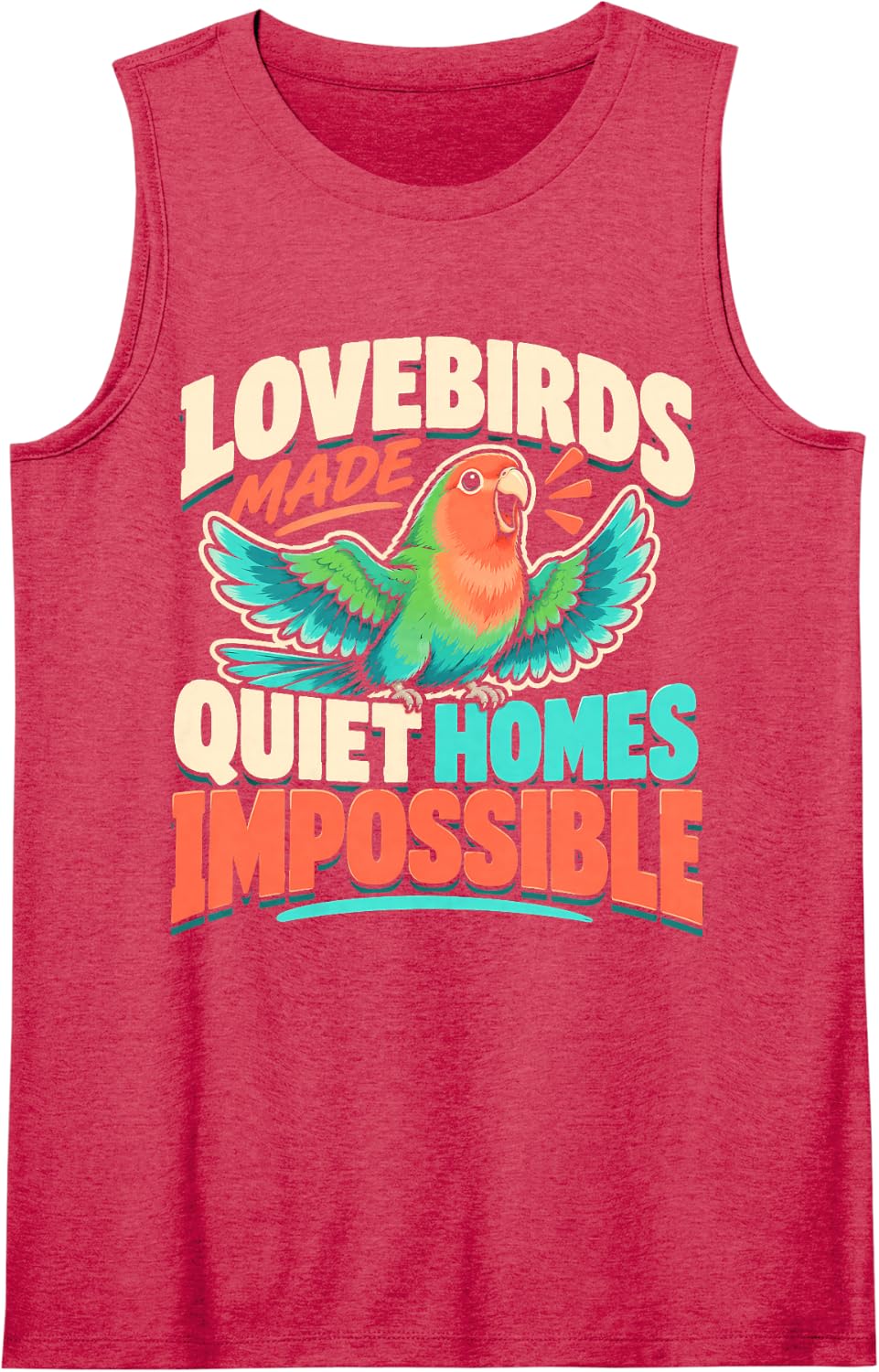 Lovebird Owner Agapornis Parrot Keeper Gift Sleeveless Tank Top - Red