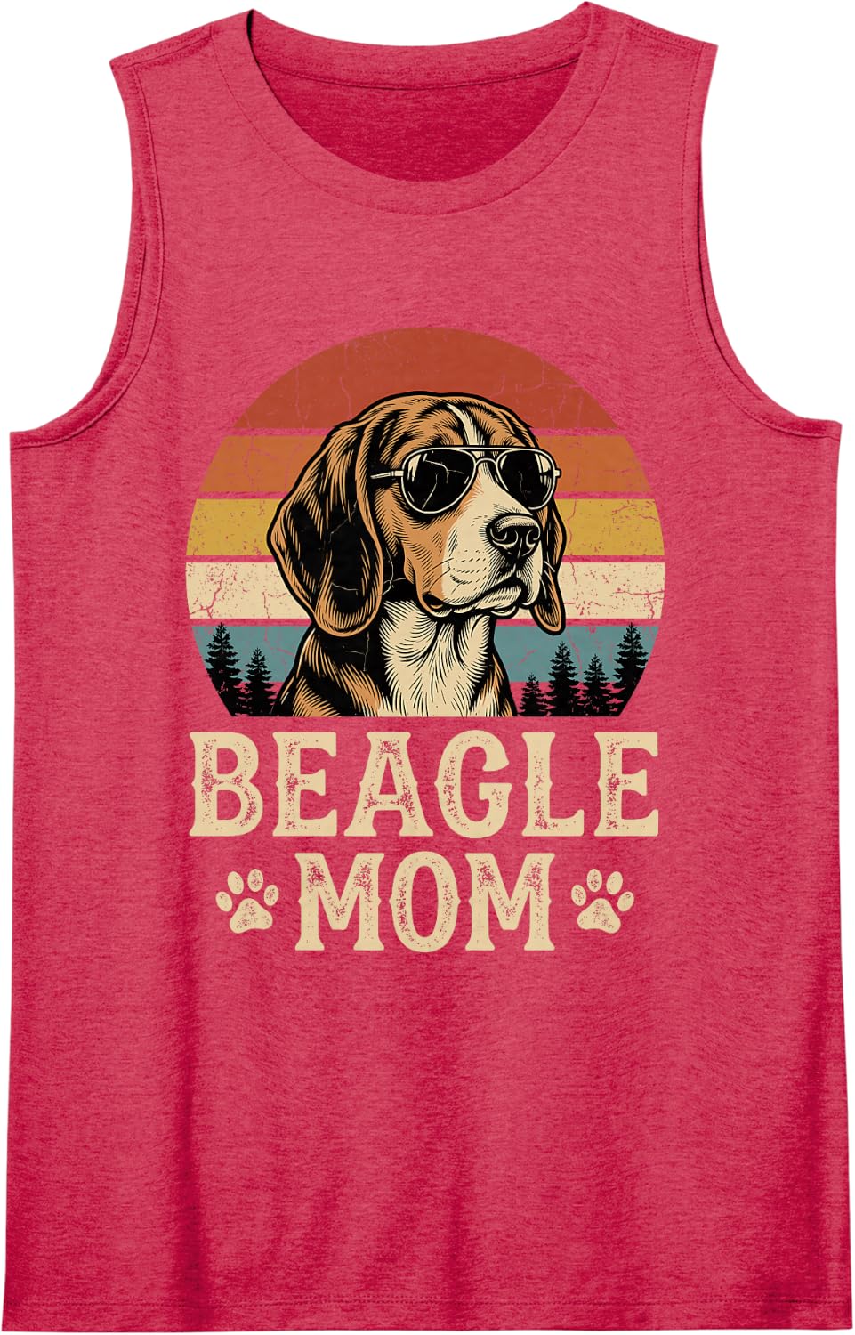 Beagle Mom Sleeveless Tank Top - Red