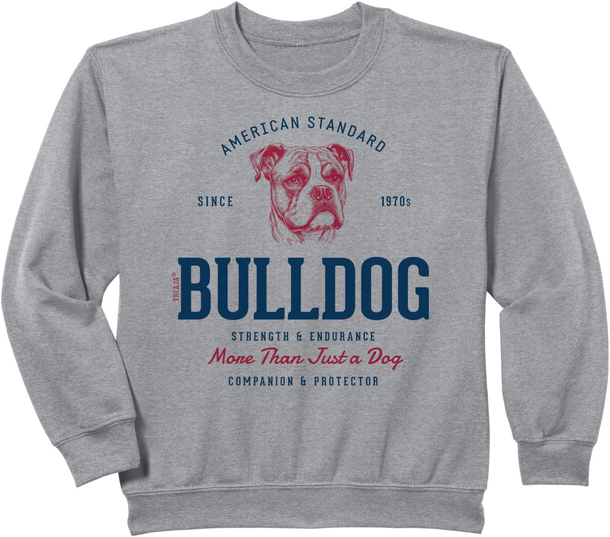 Retro Styled Vintage American Bulldog Sweatshirt - Heather Grey